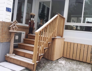 patio stairs to sunroom entrance
