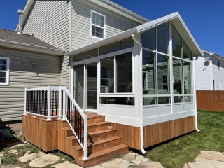 New sunroom and patio steps